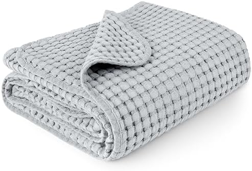 Konssy Waffle Baby Blankets, Nursery Blankets for Boys Girls, Swaddle Blankets Neutral Soft Lightweight Toddler and Kids Throw Blankets(Oat) Konssy