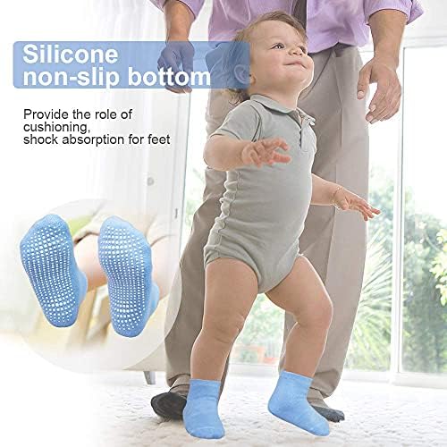 GRPSKCOS Детские носки для мальчиков и девочек, 12 пар нескользящих носков, нескользящие липкие хлопковые носки для детей 0-5 лет GRPSKCOS