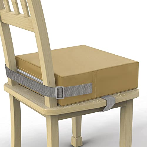 Детское сиденье-подставка для обеденного стола, моющиеся двойные безопасные ремни из полиуретана. Нескользящее нижнее сиденье-подушка для обеденного малыша, портативная подушка для увеличения путешествий (серая). SMZCTYI