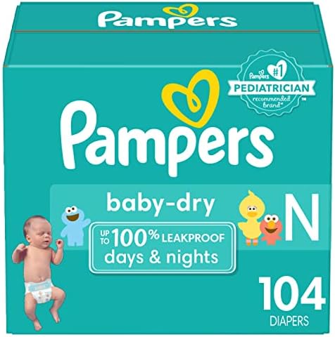 Подгузники Pampers Baby Dry, размер 0/для новорожденных, 104 шт. (2 шт. в упаковке) Pampers