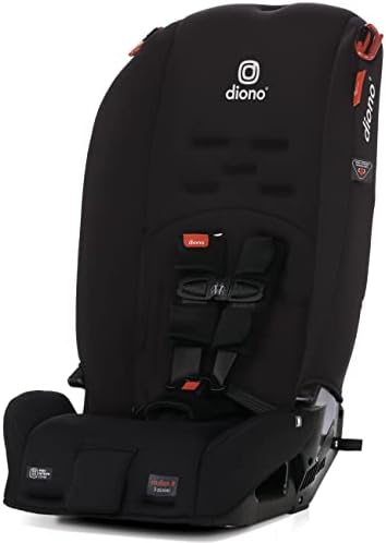 Diono Radian 3R, 3-in-1 Convertible Car Seat, Rear Facing & Forward Facing, 10 Years 1 Car Seat, Slim Fit 3 Across, Jet Black Diono