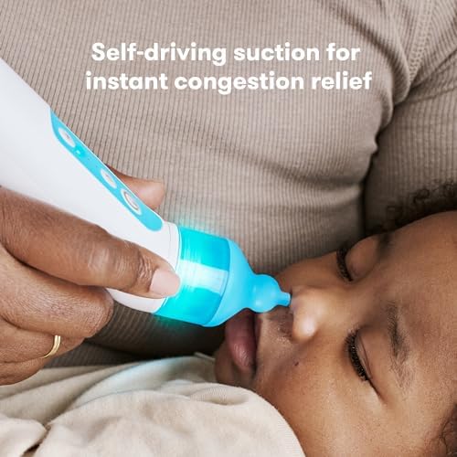 Frida Baby Electric NoseFrida Nasal Aspirator for Baby, Nose Sucker for Allergy Relief for Baby & Toddler, Nasal Aspirator with 3 Suction Levels, 2 Silicone Tips, USB Rechargeable Frida Baby