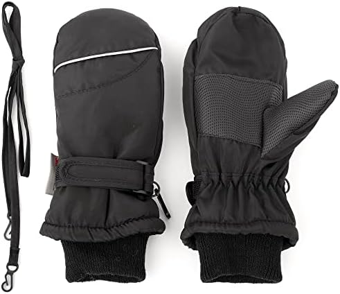 F Flammi Toddler Kids Snow Mittens with String Waterproof Ski Mittens Thinsulate Winter Gloves for Baby Girls Boys F Flammi