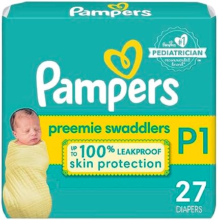 Подгузники Pampers Swaddlers для недоношенных детей — размер P1, 27 шт., ультрамягкие одноразовые подгузники для малышей Pampers