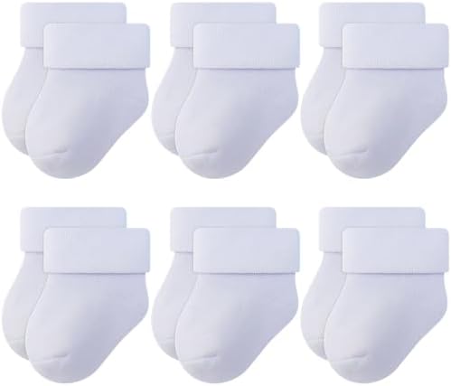 Носки RATIVE для новорожденных 0–3 месяцев, толстые махровые носки с манжетами для малышей 3–6 месяцев для маленьких мальчиков и девочек RATIVE