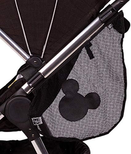 J.L. Childress Disney Baby Side Sling Cargo Net, Stroller Organizer & Storage, Mickey Black & Disney Baby Mickey Stroller Hooks, 2 Pack, Black J.L. Childress
