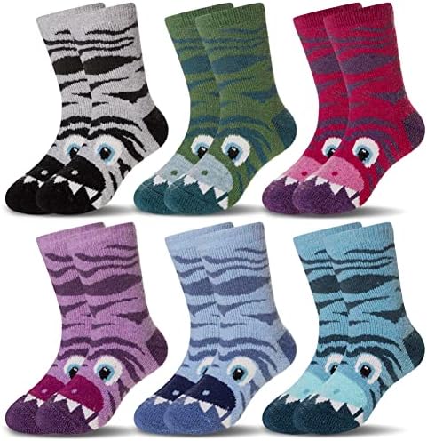 Eocom детские шерстяные носки для мальчиков и девочек, теплые походные термобелье, зимние уютные мягкие толстые носки для малышей, 6 пар Eocom