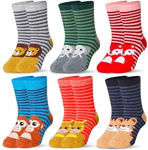 Eocom детские шерстяные носки для мальчиков и девочек, теплые походные термобелье, зимние уютные мягкие толстые носки для малышей, 6 пар Eocom