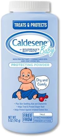 Caldesene Baby Cornstarch Powder with Zinc Oxide, 5 oz Caldesene