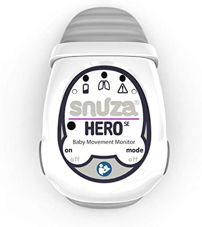 SNUZA Hero - Portable, Wearable Baby Abdominal Movement Monitor with Vibration and Alarm. - Newly Upgraded - Safer Sleeping for Infants. Snuza