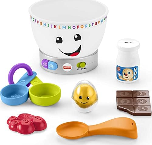 Обучающая игрушка для детей Fisher-Price «Смейся и учись» Волшебная миска для смешивания цветов с имитацией еды, музыкой и подсветкой для детей от 6 месяцев FISHER-PRICE BABY