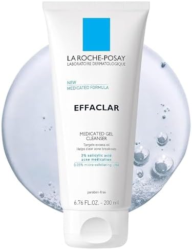 La Roche-Posay Acne Skin Care Set, Toleriane Double Repair Matte Moisturizer 75ml & Effaclar Medicated Gel Cleasner 100ml, Gel Moisturizer with Niacinamide & Acne Cleasner with Salicylic Acid La Roche-Posay