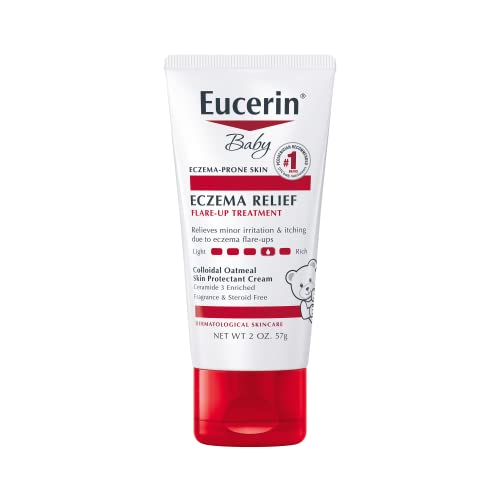 Eucerin Baby Eczema Relief Fla-Up Treatment, детский крем от экземы с коллоидной овсянкой, тюбик 2 унции Eucerin
