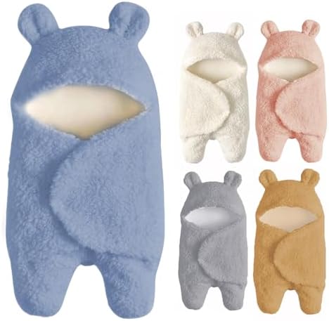 Baby Swaddle Blanket Boys Girls Cute Cotton Plush Receiving Blanket Soft Newborn Sleeping Wraps for Infant 0-6 Months Nunibum