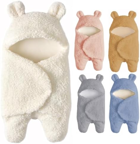 Baby Swaddle Blanket Boys Girls Cute Cotton Plush Receiving Blanket Soft Newborn Sleeping Wraps for Infant 0-6 Months Nunibum