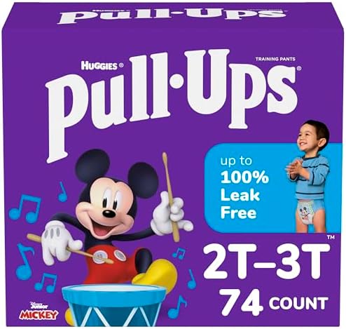 Pull-Ups Boys' Potty Training Pants, Size 2T-3T Training Underwear (16-34 lbs), 74 Count Pull-Ups