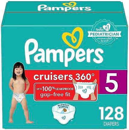 Pampers Cruisers 360 Diapers - Size 5, 128 Count, Pull-On Disposable Baby Diapers, Gap-Free Fit Pampers