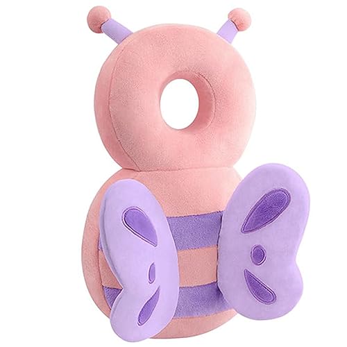 Baby Walker Head Protector Toddler Adjustable Baby Head Protection Backpack Wear Safety Pad (Pink Butterfly) LOVOERNO