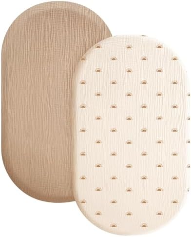Konssy Muslin Crib Sheets 2 PCS, 100% Cotton Crib Sheet for Standard Crib Mattress(28"x 52"), Fitted and Soft Breathable Crib Mattress Sheet for Girls and Boys Konssy