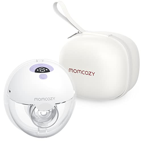 Momcozy Breast Pump Hands Free M5, Wearable Breast Pump of Baby Mouth Double-Sealed Flange with 3 Modes & 9 Levels, Electric Breast Pump Portable - 24mm, 2 Pack Quill Gray Momcozy