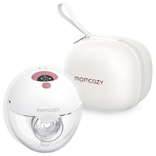 Momcozy Breast Pump Hands Free M5, Wearable Breast Pump of Baby Mouth Double-Sealed Flange with 3 Modes & 9 Levels, Electric Breast Pump Portable - 24mm, 2 Pack Quill Gray Momcozy