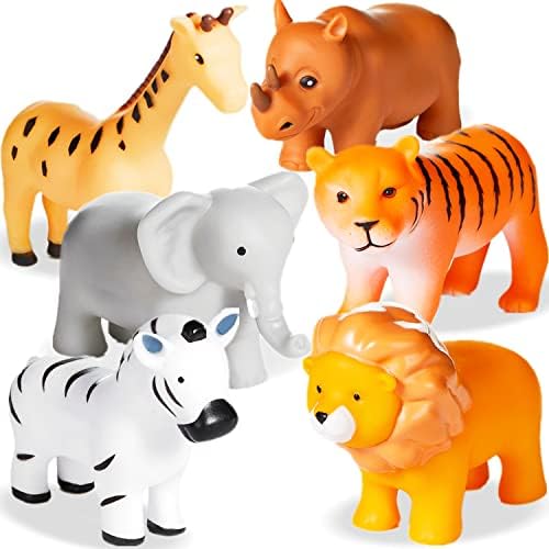 XY-WQ Mold Free Bath Toys No Hole, for Infants 6-12& Toddlers 1-3, No Hole No Mold Bathtub Toys (Animal, 6 Pcs with Mesh Bag) XY-WQ