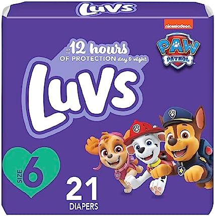 Подгузники Luvs — размер 6, 21 шт., одноразовые детские подгузники Paw Patrol Luvs