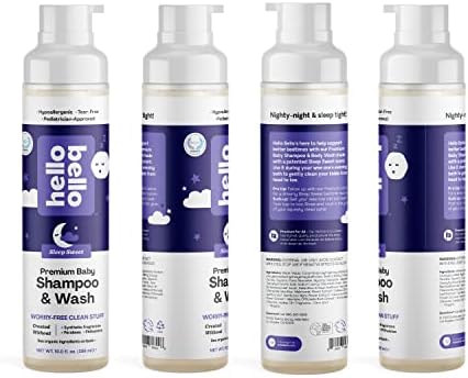 Hello Bello Shampoo & Body Wash - Gentle Hypoallergenic Tear-Free Formula for Babies and Kids - Vegan and Cruelty-Free - Cozy Chamomile Scented - 10 fl oz Hello Bello