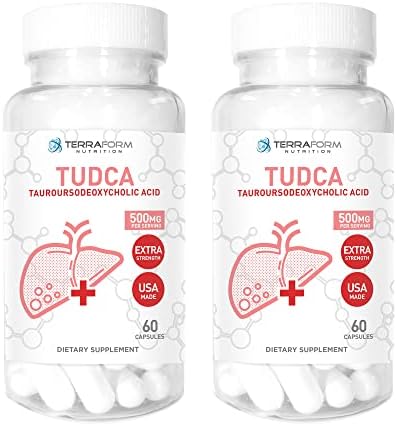 (2 Pack) Terraform Pure TUDCA (Tauroursodeoxycholic Acid) - 500mg Per Serving - Pure Liver Support & Health - 60 Capsules Terraform Nutrition