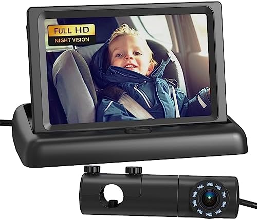 Автомобильная камера Grownsy Baby, детское автомобильное зеркало с HD-дисплеем и функцией ночного видения, 4,3-дюймовый автомобильный монитор с широким обзором, зеркальная камера для детского автокресла, обращенная назад, для наблюдения за каждым движением ребенка GROWNSY