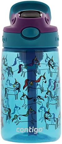 Детская очищаемая бутылка для воды Contigo Aubrey с силиконовой трубочкой и защитой от проливания крышкой, можно мыть в посудомоечной машине, 2 упаковки по 20 унций, голубая малина/холодный лайм и черника/можжевельник Contigo
