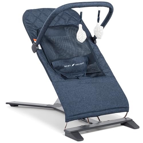 Портативный шезлонг Baby Delight Alpine Wave Deluxe | Автоматизированный детский шезлонг | Младенцы 0–6 месяцев | Дрифтвуд серый Baby Delight