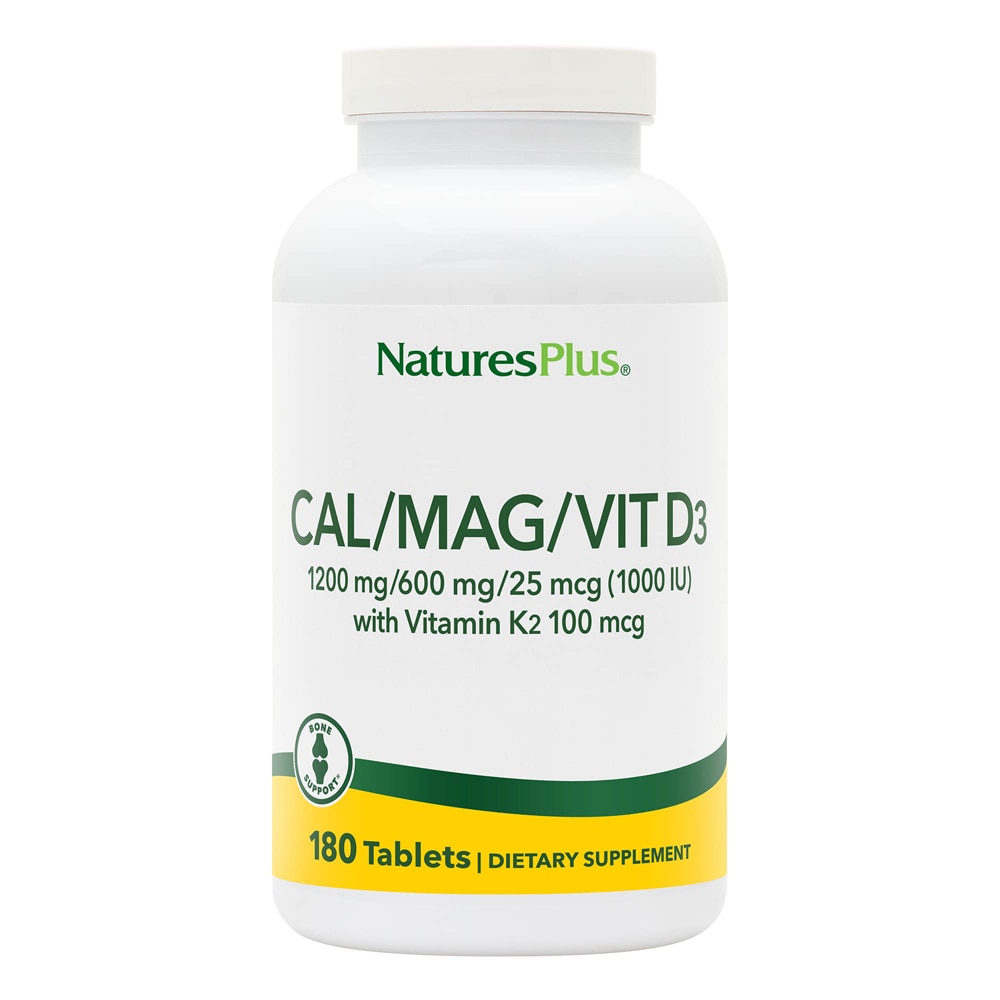 Cal Mag Vit D3 with Vitamin K2 -- 180 Tablets (Таблетки) NaturesPlus