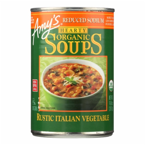 Soup Organic Reduced Sodium Rustic Italian Vegetable -- 14 oz Amy's