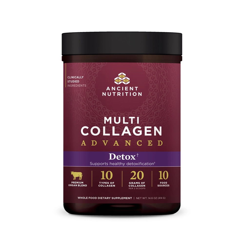 Multi Collagen Advanced Powder (Порошок) - Cleanse & Detox Unflavored (Без вкуса) -- 36 Servings (Порции) Ancient Nutrition