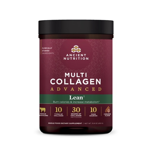 Multi Collagen Advanced Powder (Порошок) - Lean Cinnamon -- 25 Servings (Порции) Ancient Nutrition