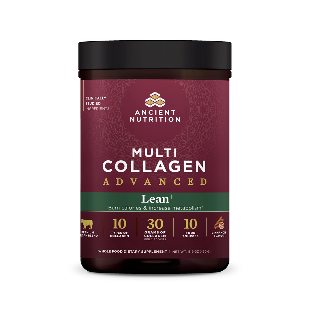 Multi Collagen Advanced Powder (Порошок) - Lean Cinnamon -- 25 Servings (Порции) Ancient Nutrition