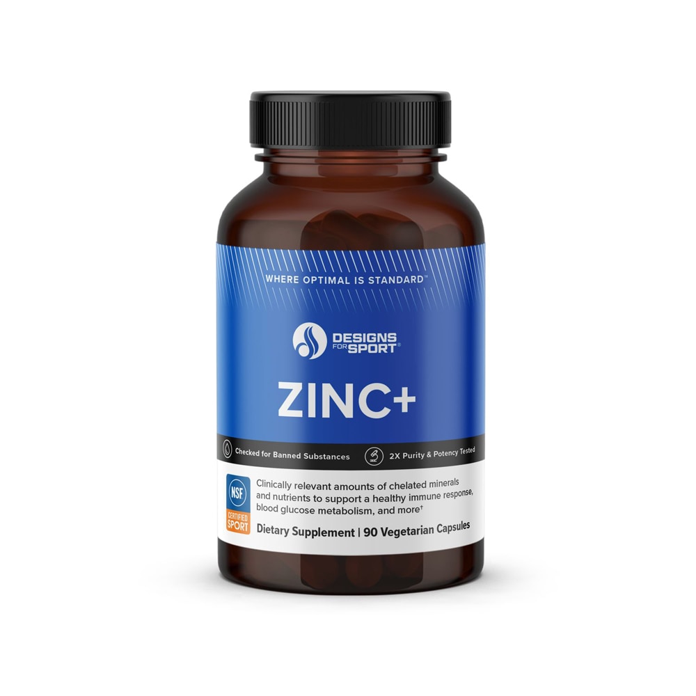 Zinc + - NSF Certified for Sport -- 90 Vegetarian Capsules (Вегетарианские капсулы) Designs for Sport