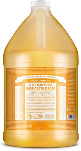 Organic Pure-Castile Soap Citrus Orange -- 1 Gallon Dr. Bronner's