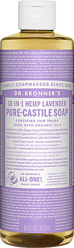 Pure Castile Liquid Soap Hemp Lavender -- 16 fl oz Dr. Bronner's