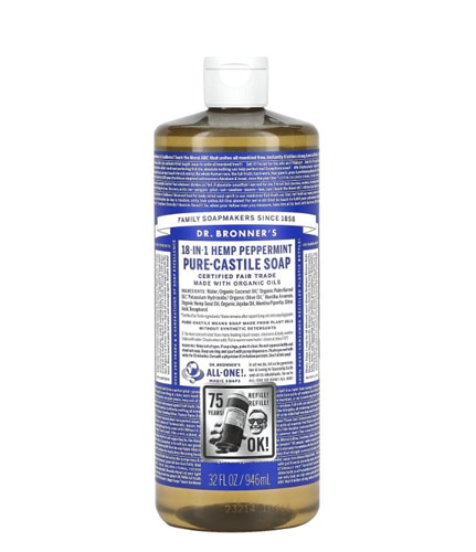 Pure Castile Liquid Soap Hemp Peppermint -- 32 fl oz Dr. Bronner's