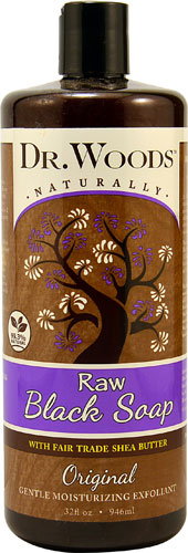 Naturally Raw Black Soap with Fair Trade Shea Butter - Original -- 32 fl oz Dr. Woods