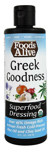 Organic Salad Dressing Greek -- 8 fl oz Foods Alive