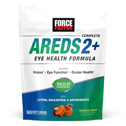 AREDS 2+ Eye Health Formula Tropical Fruit -- 60 Soft Chews (Мягкие жевательные конфеты) Force Factor