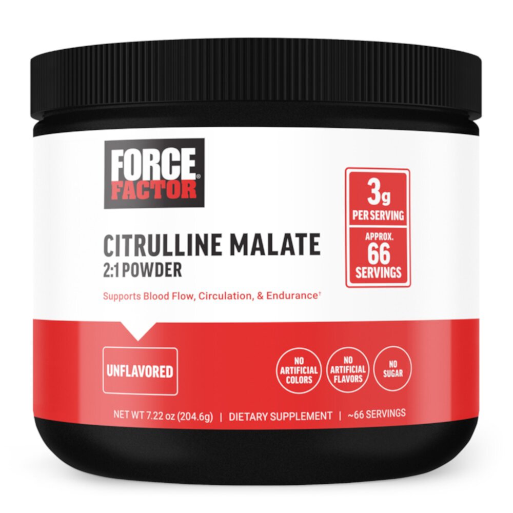 Citrulline Malate 2:1 Powder (Порошок) Unflavored (Без вкуса) -- 3 g - 66 Servings (Порции) Force Factor