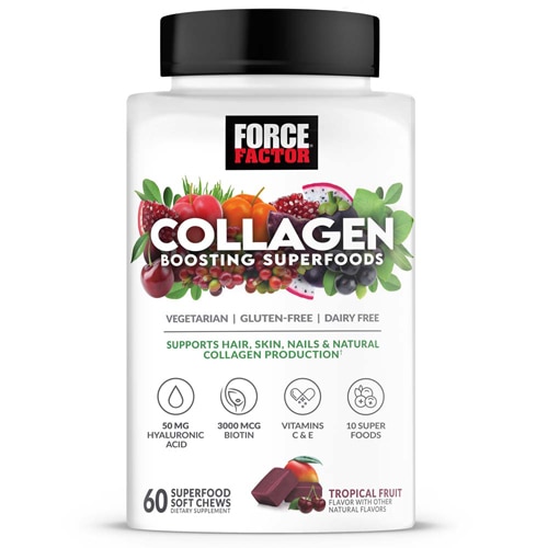 Collagen Boosting Superfoods Tropical Fruit -- 60 Soft Chews (Мягкие жевательные конфеты) Force Factor