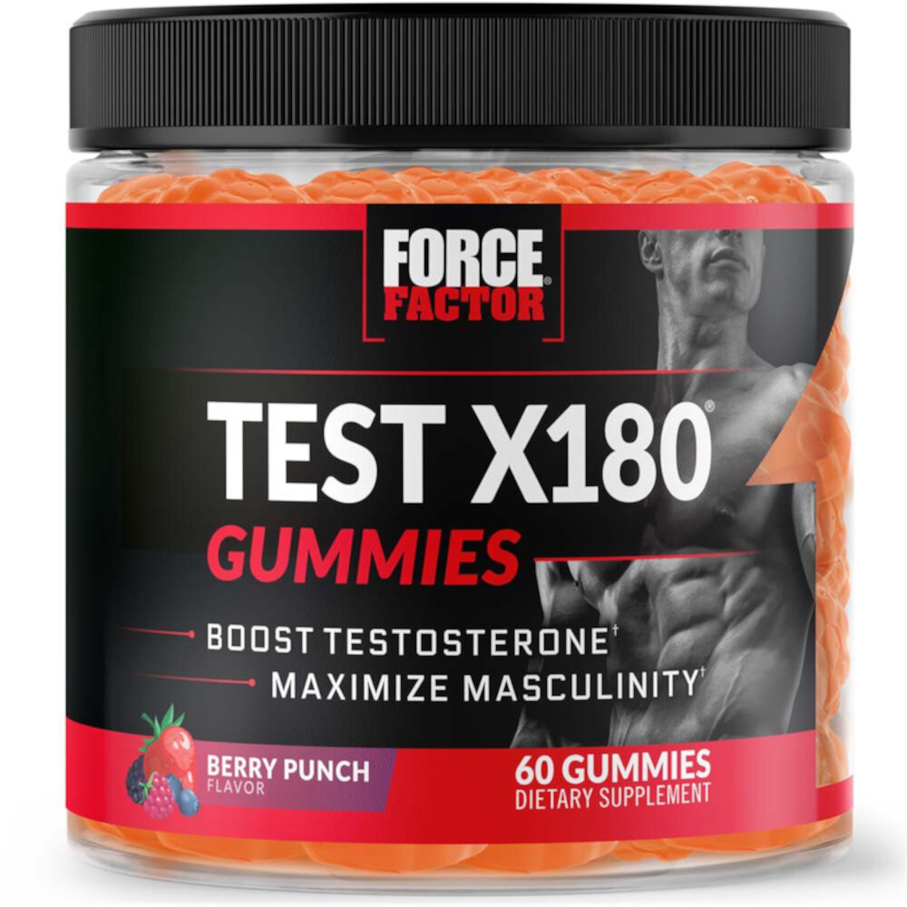 Test X180 Testosterone Booster Gummies (Жевательные конфеты) Berry Punch -- 60 Gummies Force Factor