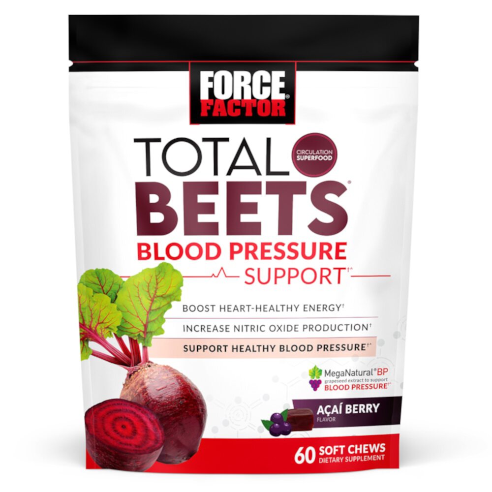 Total Beets Blood Pressure Support Acai Berry -- 60 Soft Chews (Мягкие жевательные конфеты) Force Factor