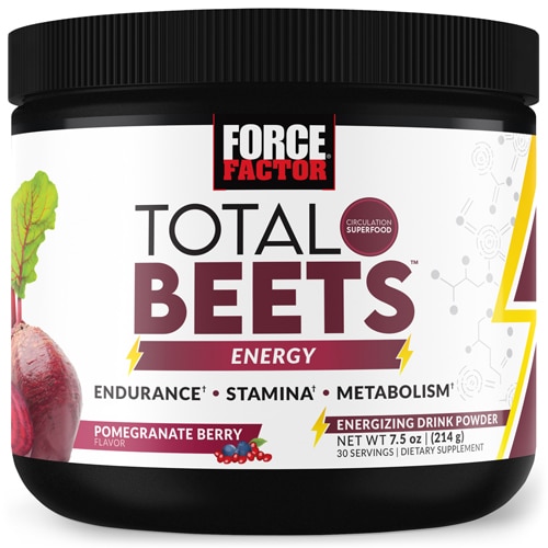 Total Beets Energy Powder (Порошок) Pomegranate Berry -- 30 Servings (Порции) Force Factor