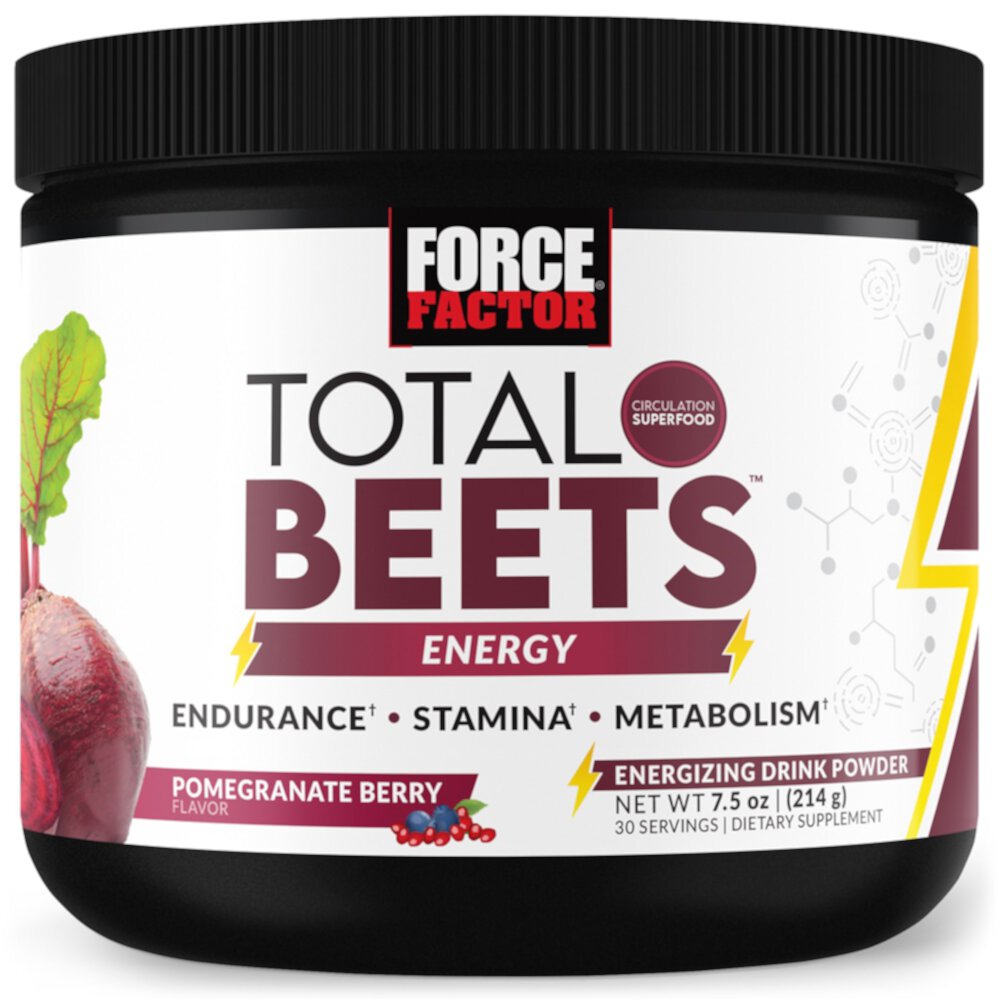 Total Beets Energy Powder (Порошок) Pomegranate Berry -- 30 Servings (Порции) Force Factor